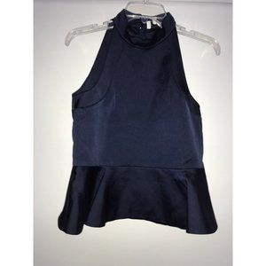 NEW Keepsake The Label Satin Peplum Tank Top Size Small High Neck Z338-65